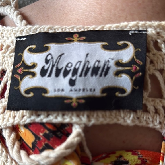 Meghan LA Vibrant Orange Tribal Dress - Picture 2 of 5